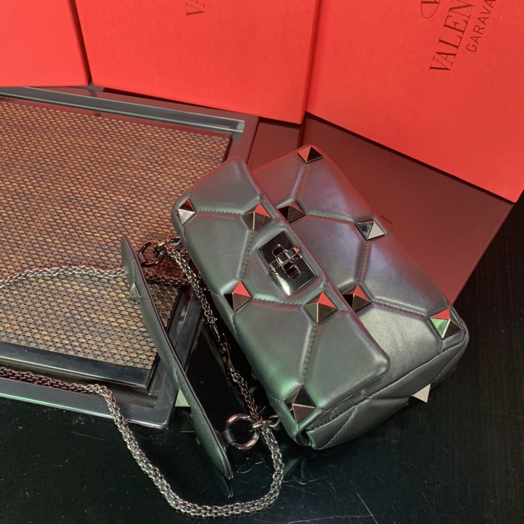 Valentino Rockstud Top Handle Bag - Black Handle Bags