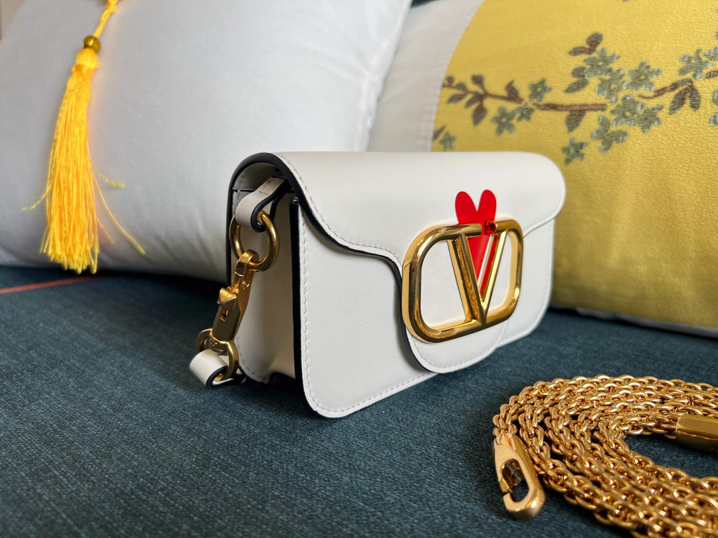 Valentino Small Loco Bag - White Handle Bags, Handbags -