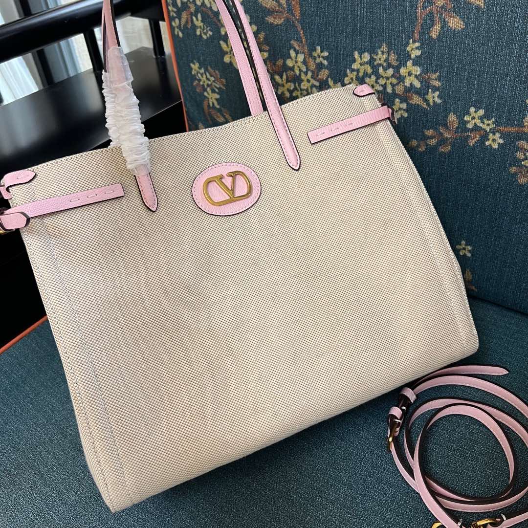 Valentino Valentino Garavani Antibes Medium Canvas Shopping Bag