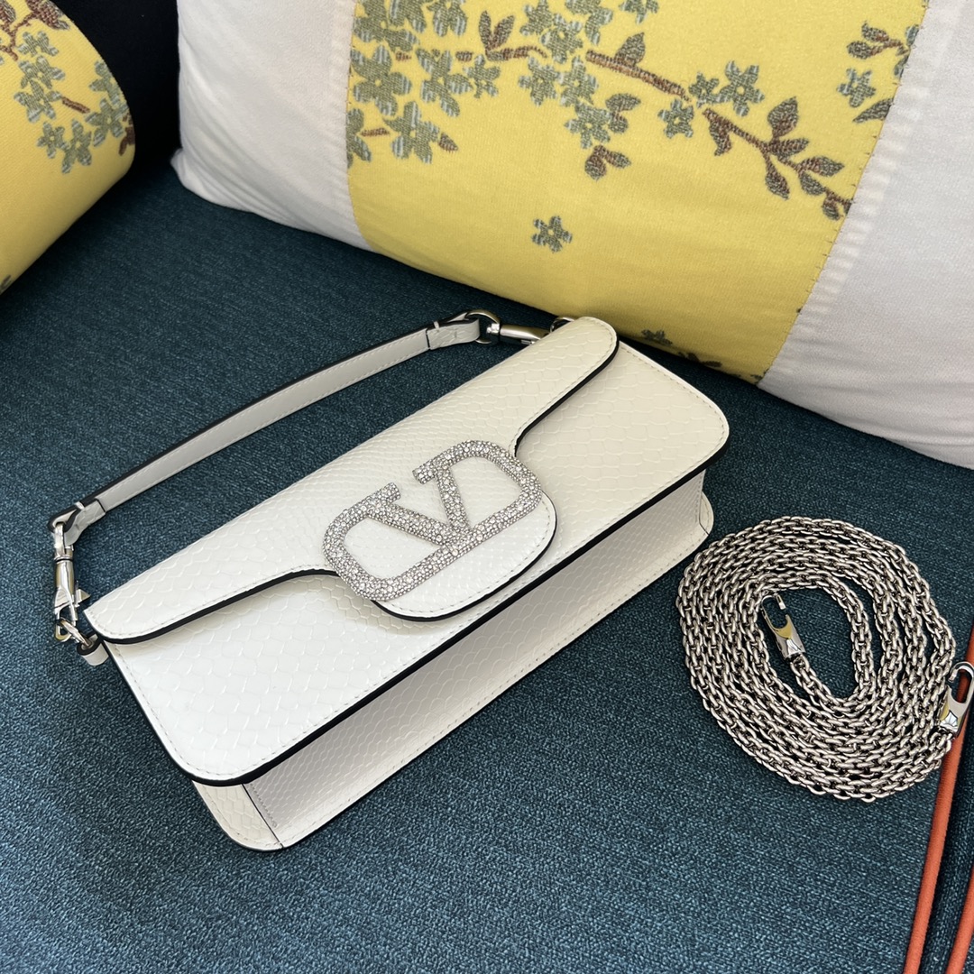 Valentino VALENTINO GARAVANI LOCÒ SMALL SHOULDER BAG WITH JEWEL LOGO