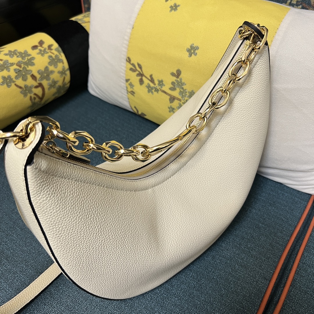 Valentino Vlogo Moon Small Leather Hobo Bag Women's WHITE