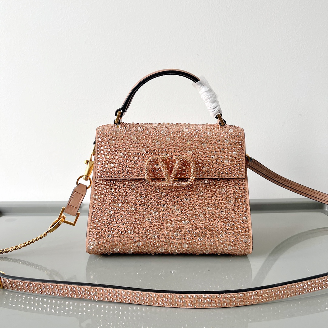 Valentino Vsling Mini Handbag With Sparkling Embroidery for