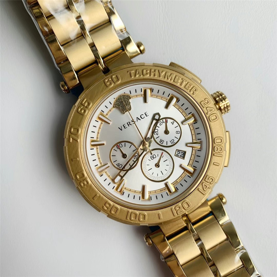 white Versace Gold Chronograph - Versace Gold Chronograph - White Dial