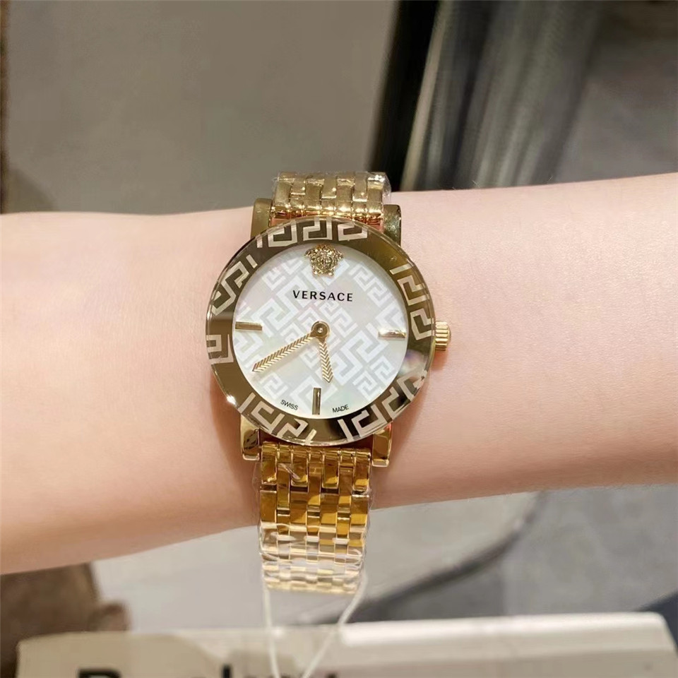 Alternative view of white Versace Greca Gold Watch - Versace Greca Gold Watch - White