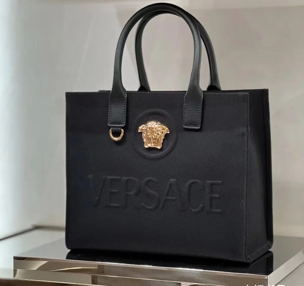 Versace La Medusa Canvas Small Tote Bag