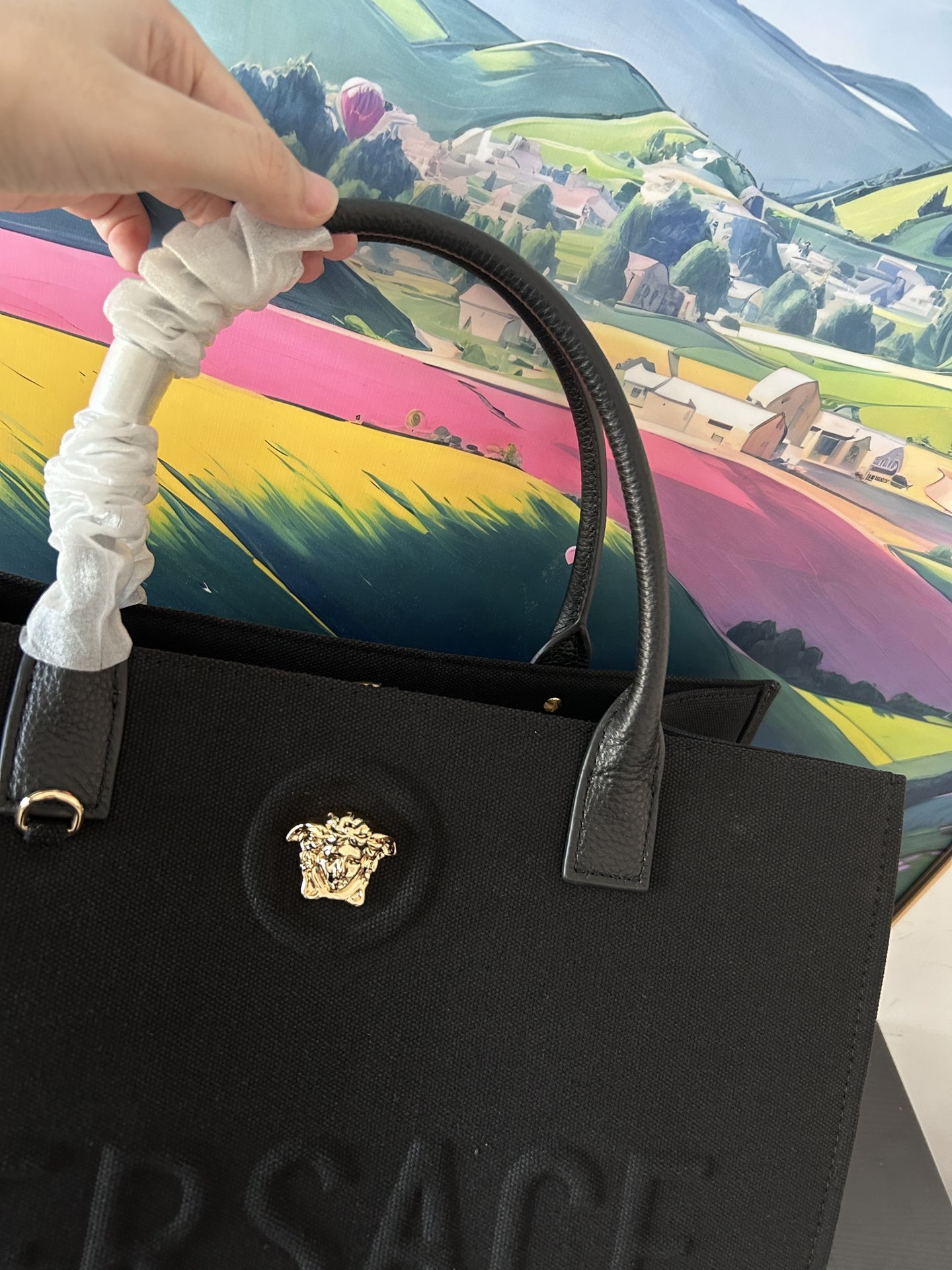 Versace La Medusa Canvas Tote w/Versace Box | eBay Versace00059