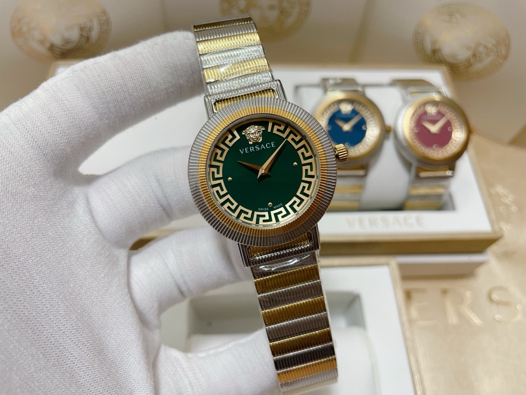 two Versace Green Dial Watch - Versace Green Dial Watch - Two-Tone