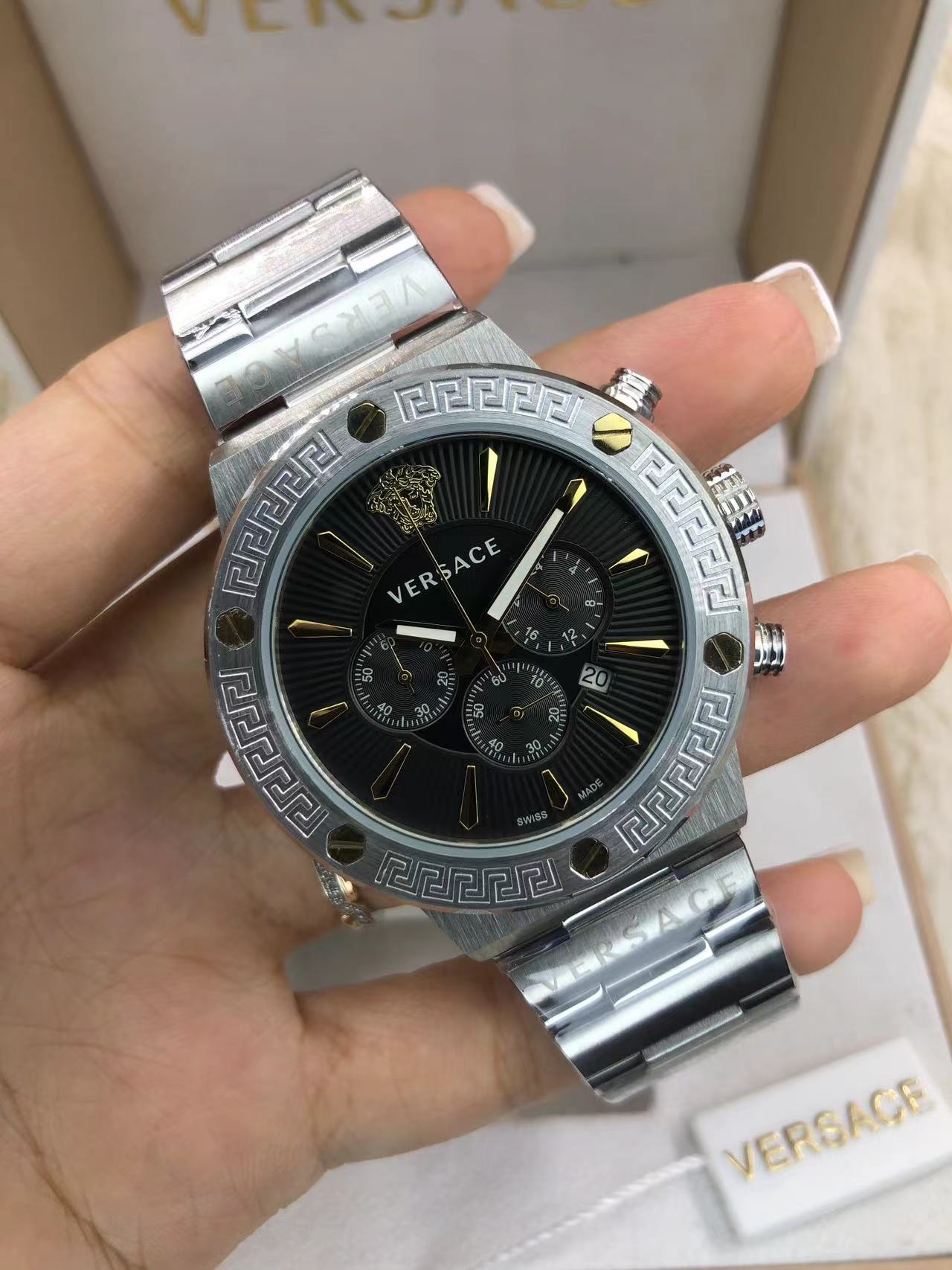 Versace Chrono Black Marble - Men's Luxury Watch - Image 2