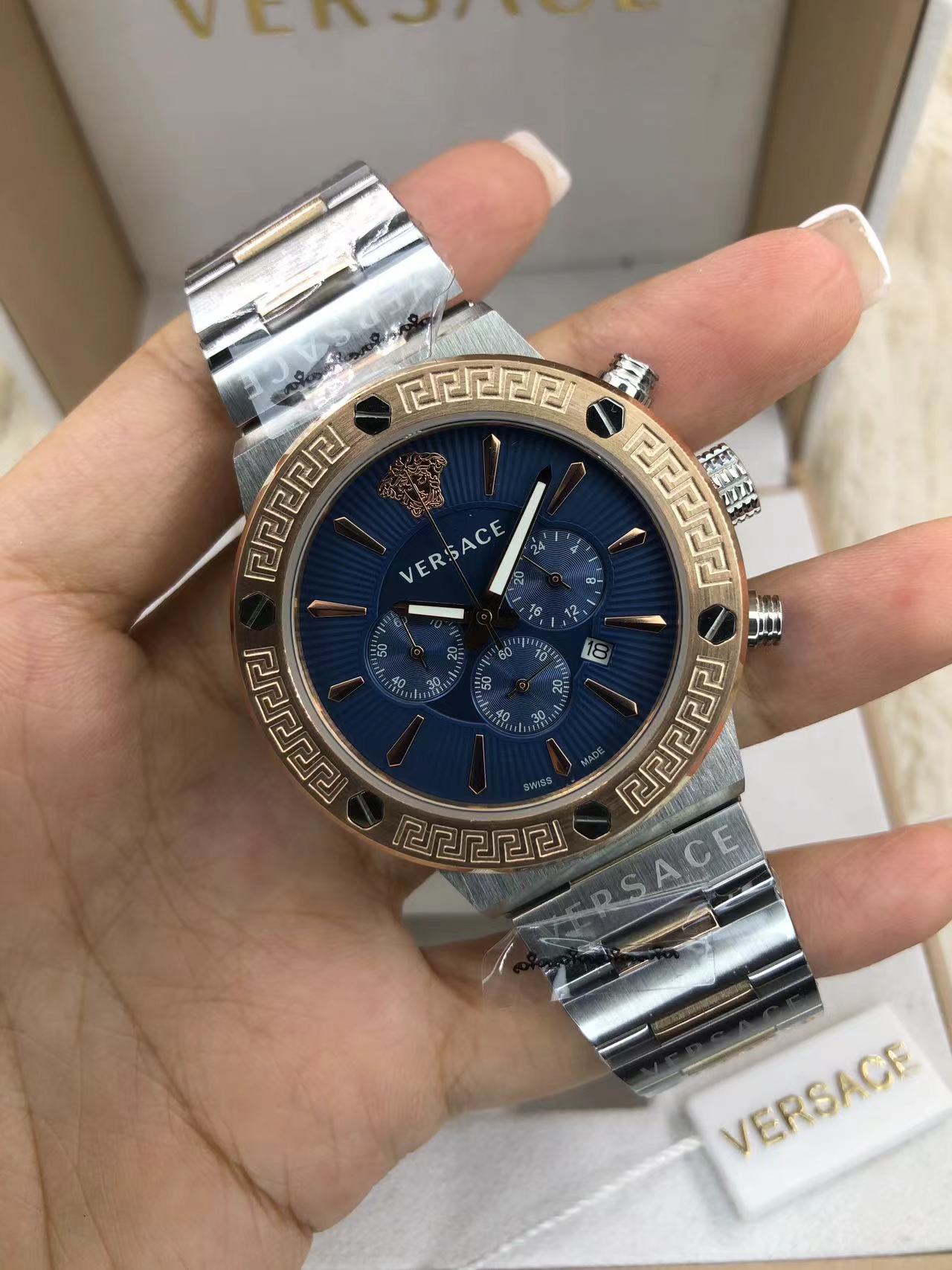 Versace Chrono Black Marble - Men's Luxury Watch - Image 3