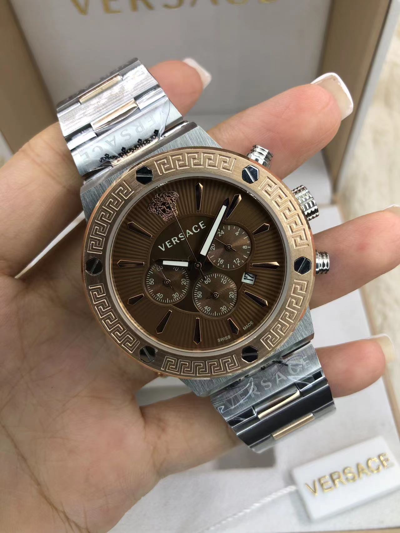 Versace Chrono Black Marble - Men's Luxury Watch - Image 15