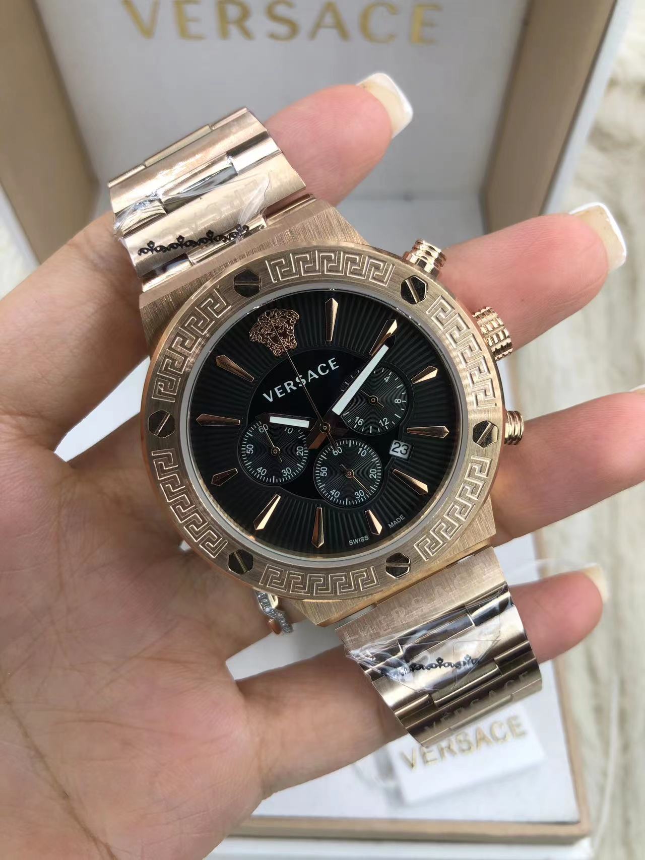 Versace Chrono Black Marble - Men's Luxury Watch - Image 17