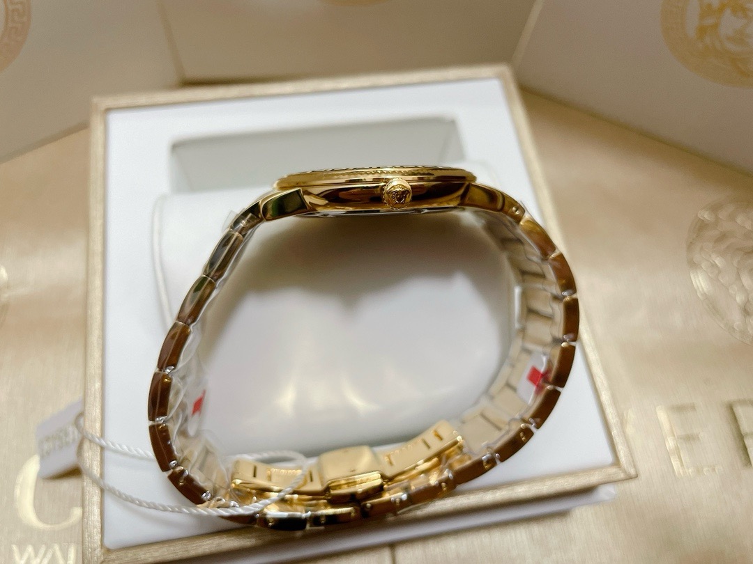 black Versace Greca Gold Watch - Versace Greca Gold Watch - Black Dial - Image 2