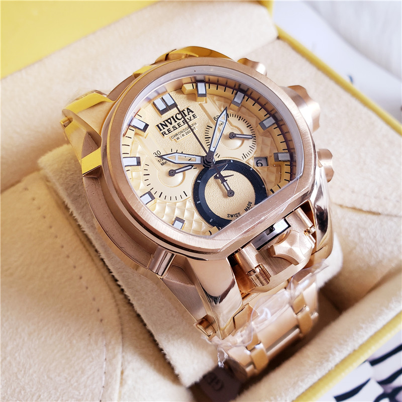 Invicta Gold Tone Chronograph - Invicta Reserve Gold Tone - Swiss Made - Image 15