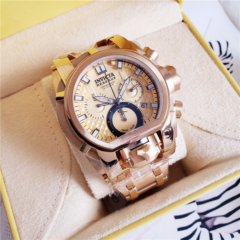 Invicta Gold Tone Chronograph - Invicta Reserve Gold Tone - Swiss Made - Image 17