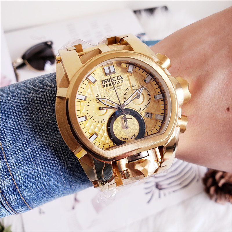 Invicta Gold Tone Chronograph - Invicta Reserve Gold Tone - Swiss Made - Image 10