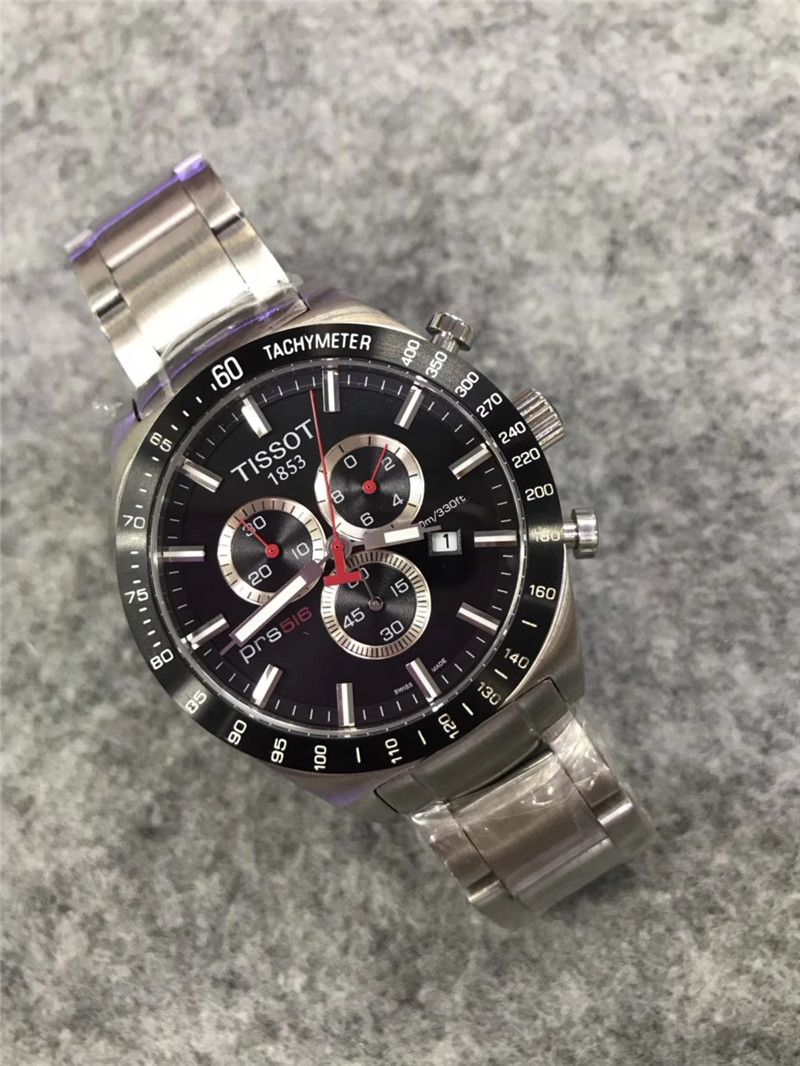 Tissot PRS 516 Chronograph - Black Dial Stainless Steel - Image 6
