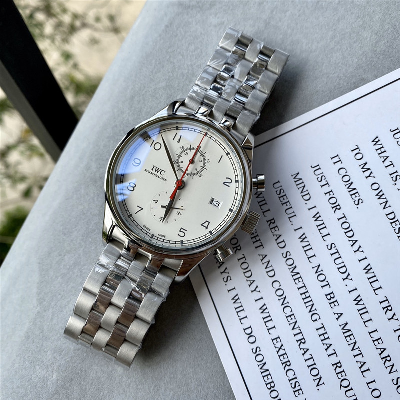 IWC Silver Chronograph Watch - IWC Schaffhausen Chronograph - Silver - Image 4
