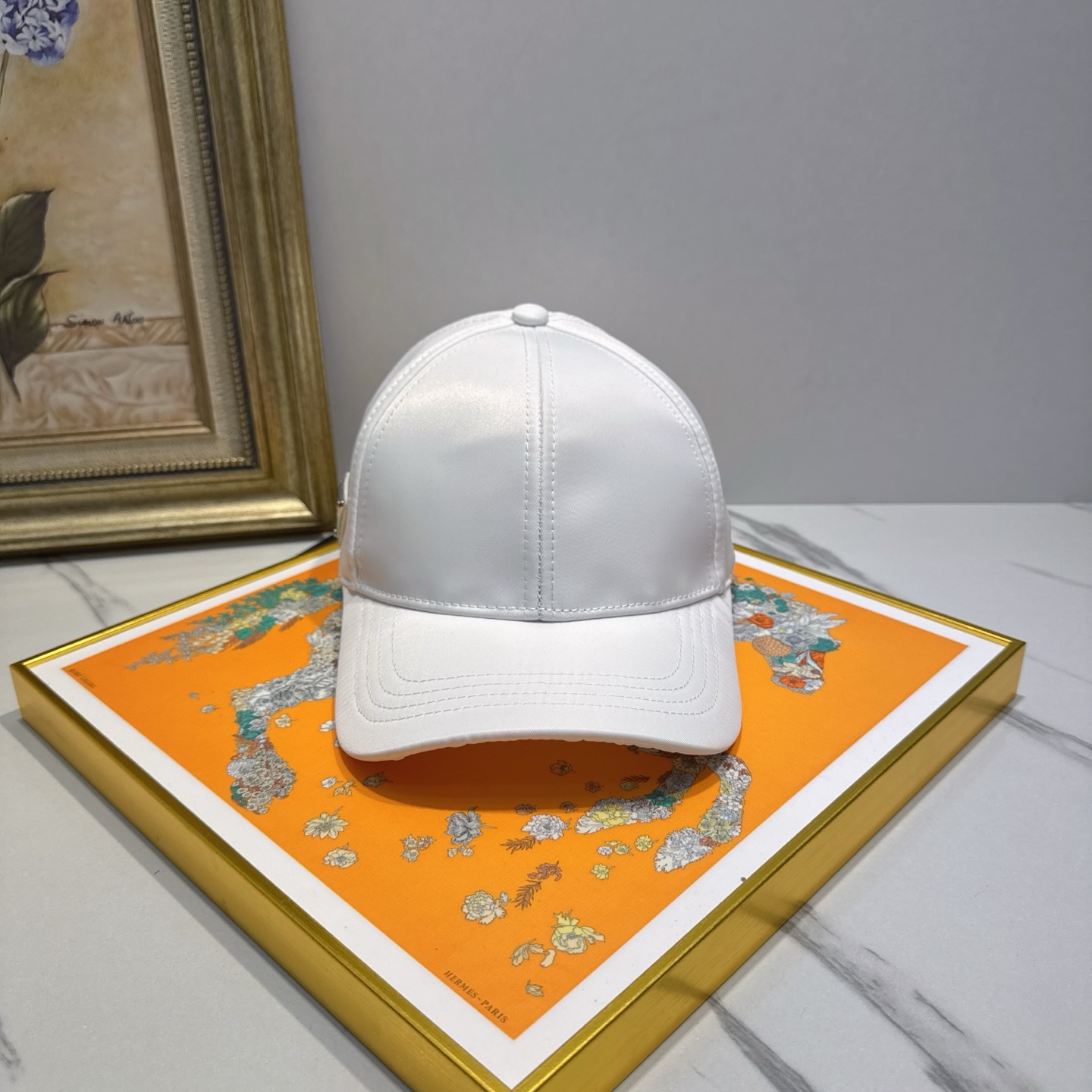 Prada White Nylon Baseball Cap - Designer Headwear