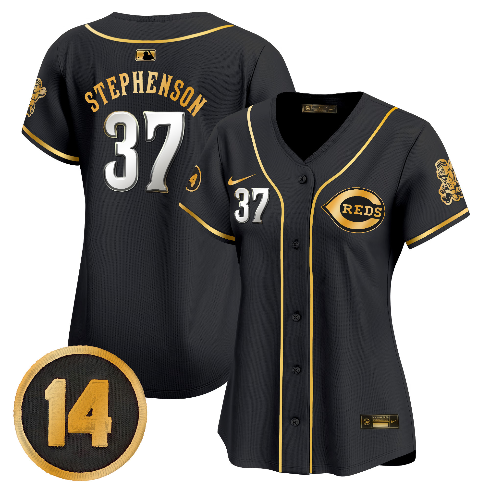 Women’s Cincinnati Reds Pete Rose Patch Vapor Premier Limited Jersey – All Stitched