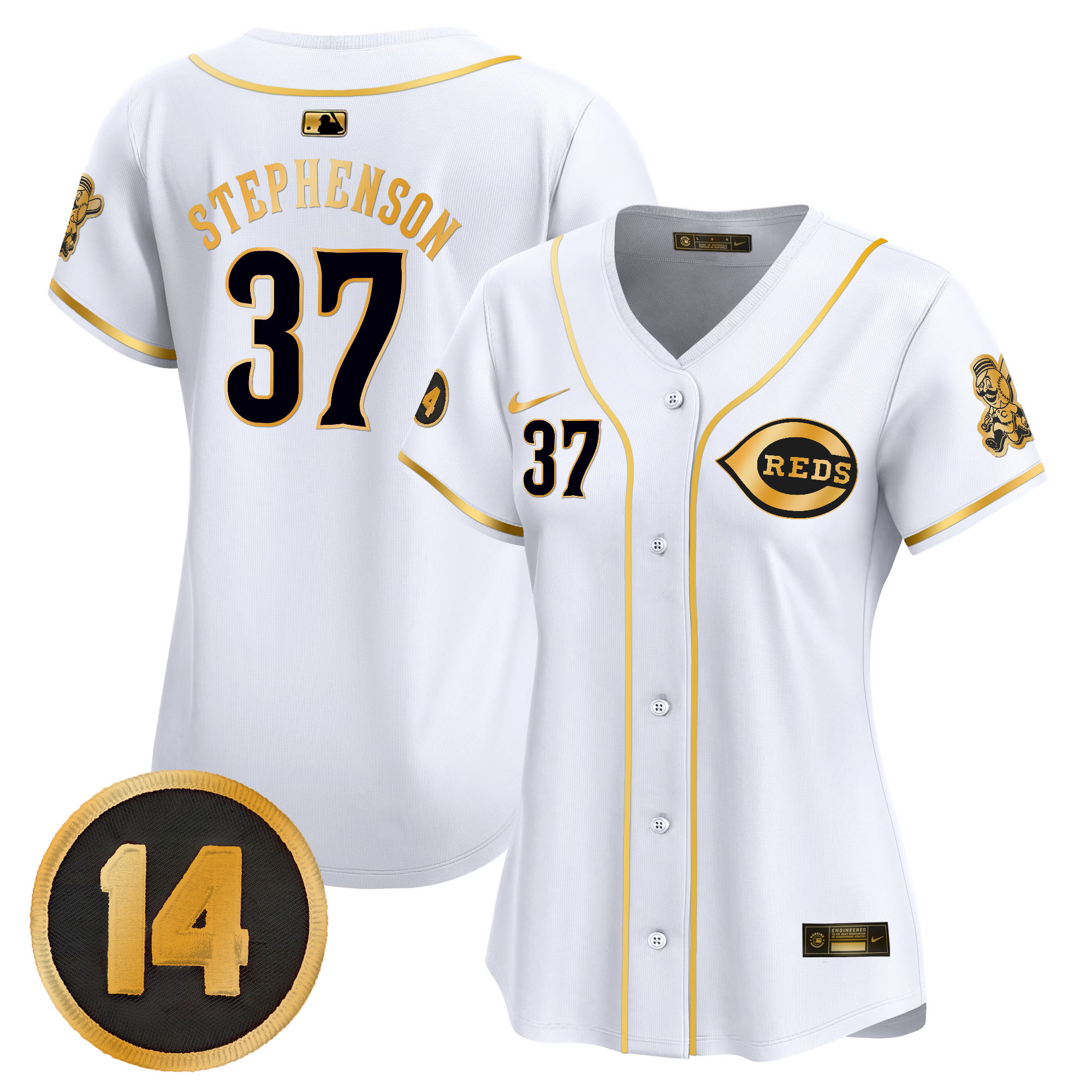 Women’s Cincinnati Reds Pete Rose Patch Vapor Premier Limited Jersey – All Stitched