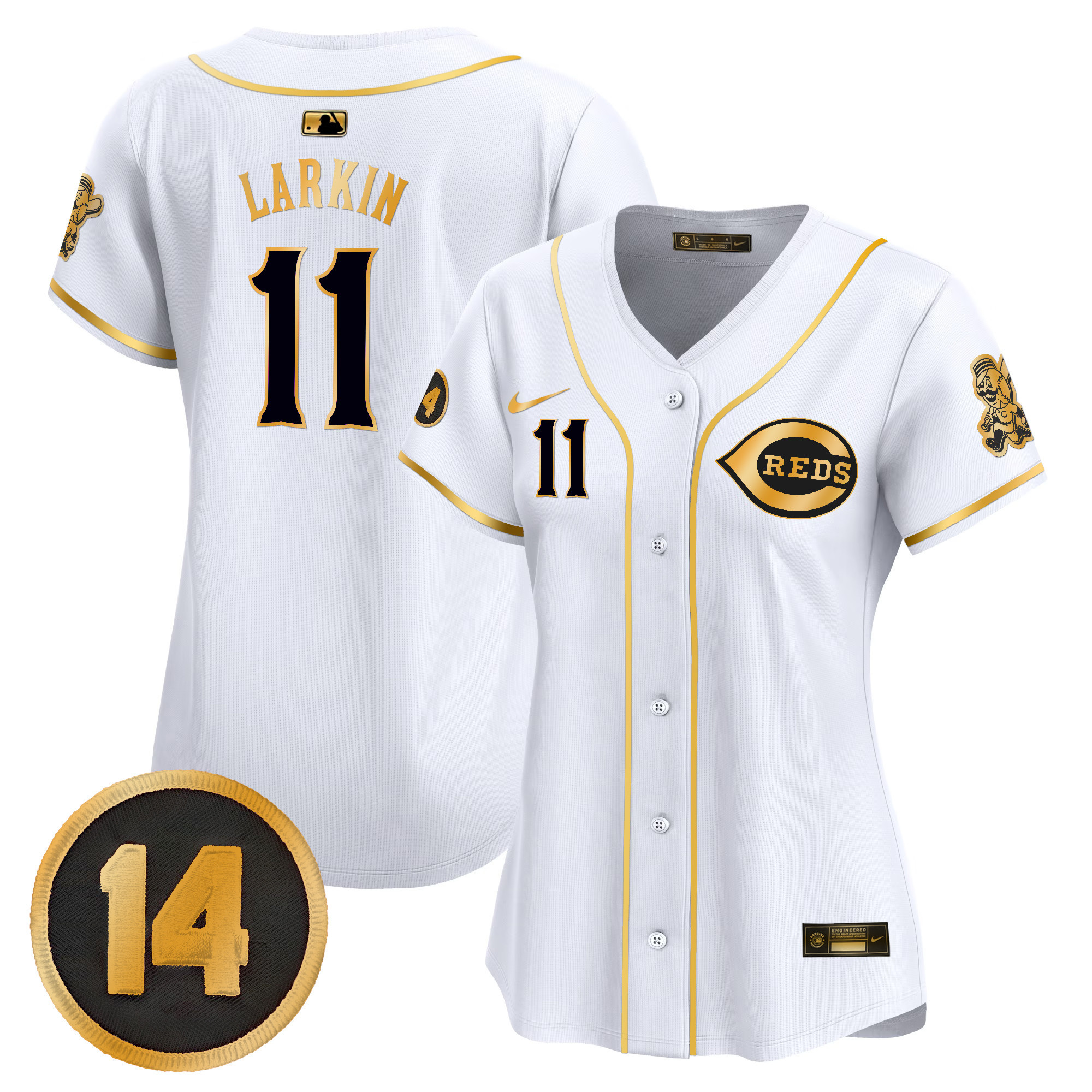 Women’s Cincinnati Reds Pete Rose Patch Vapor Premier Limited Jersey – All Stitched