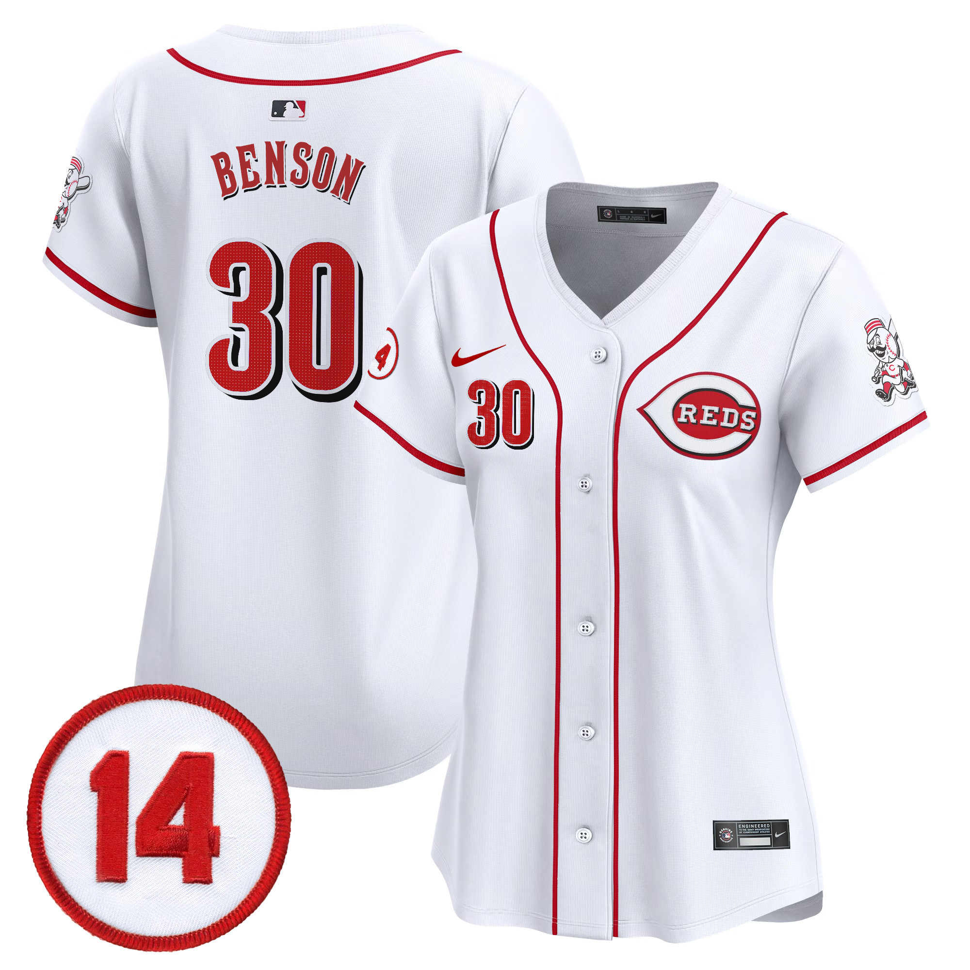Women’s Cincinnati Reds Pete Rose Patch Vapor Premier Limited Jersey – All Stitched