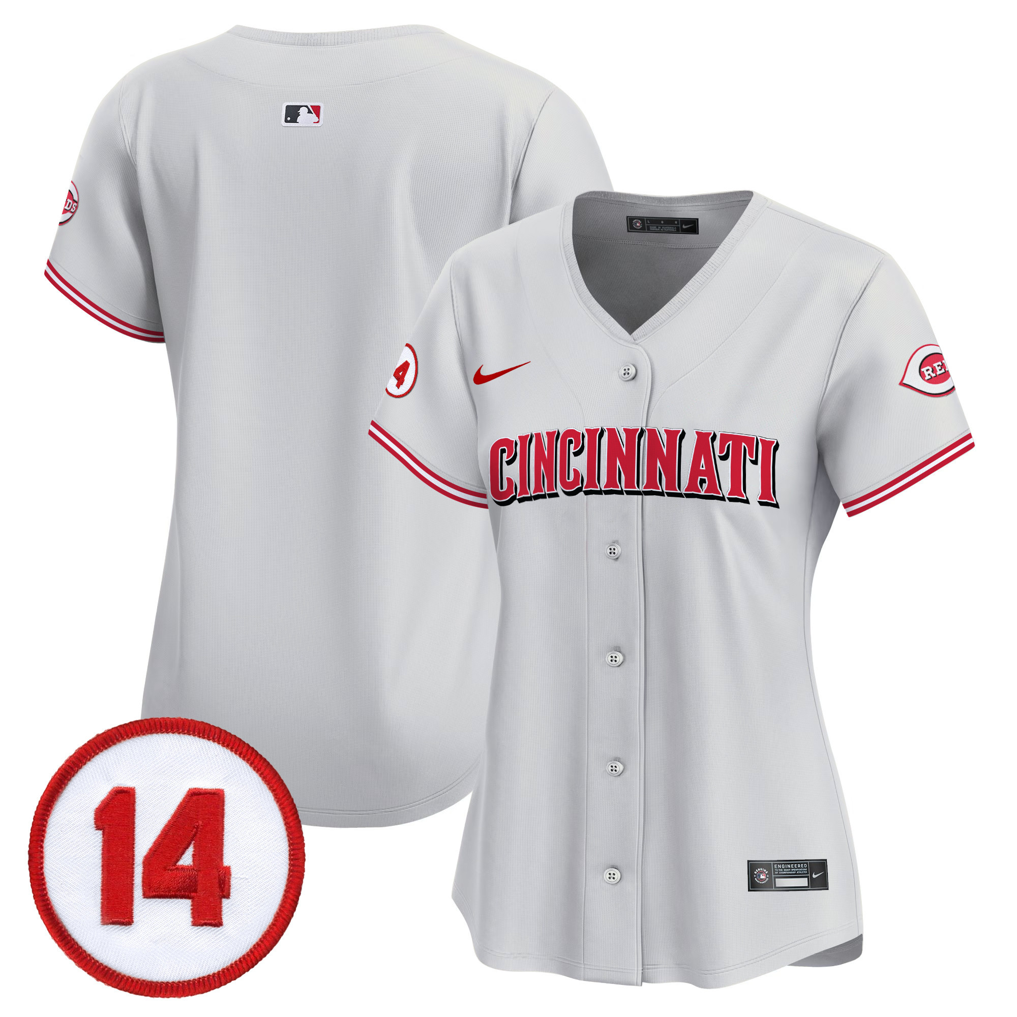 Women’s Cincinnati Reds Pete Rose Patch Vapor Premier Limited Jersey – All Stitched