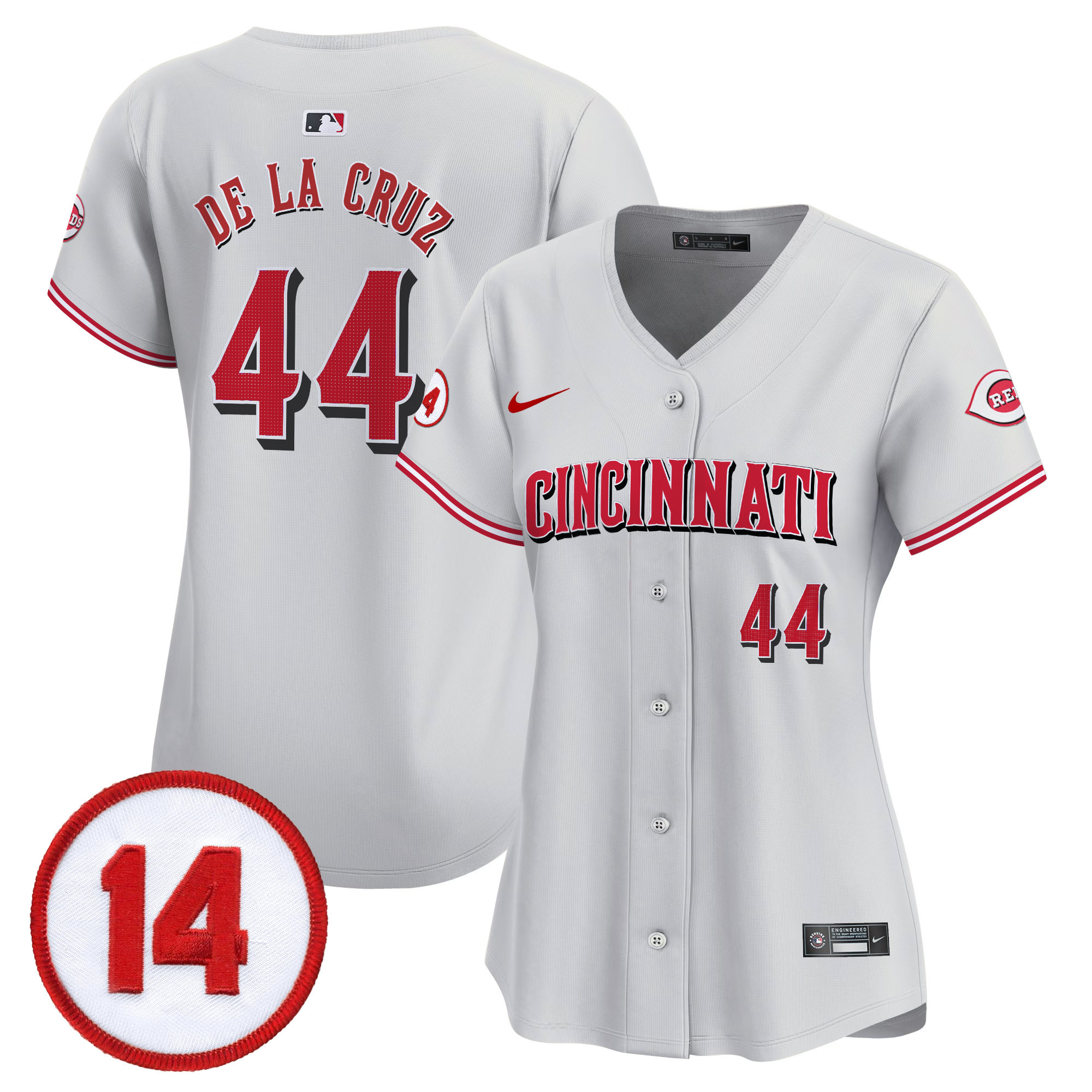 Women’s Cincinnati Reds Pete Rose Patch Vapor Premier Limited Jersey – All Stitched