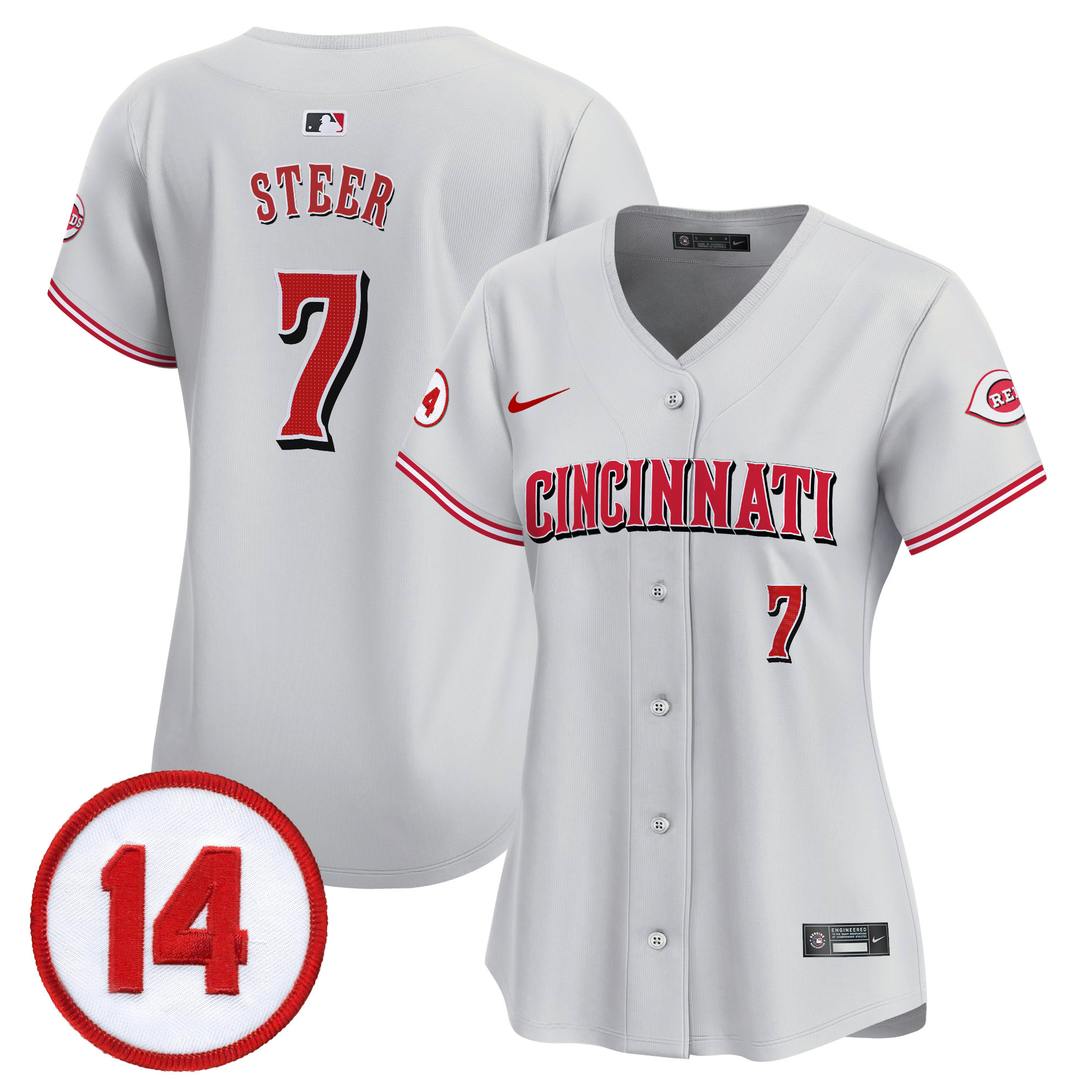 Women’s Cincinnati Reds Pete Rose Patch Vapor Premier Limited Jersey – All Stitched