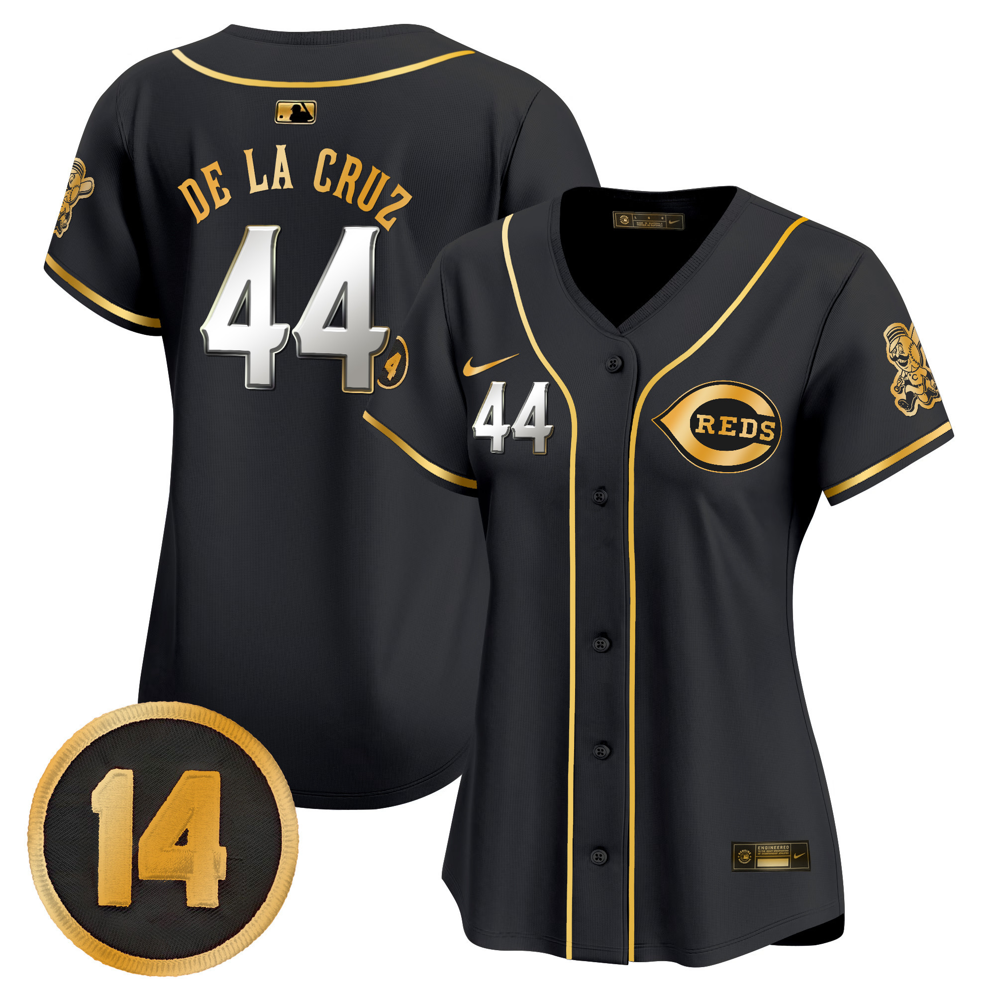 Women’s Cincinnati Reds Pete Rose Patch Vapor Premier Limited Jersey – All Stitched