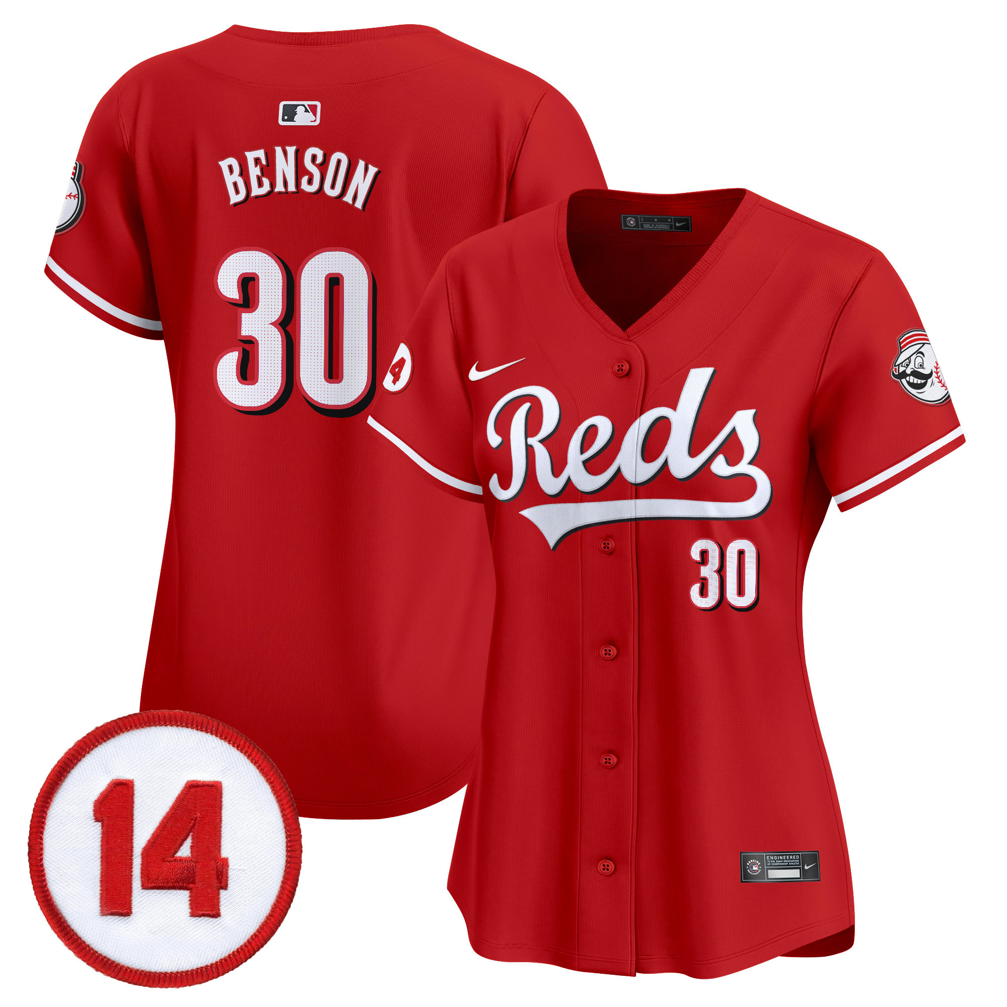 Women’s Cincinnati Reds Pete Rose Patch Vapor Premier Limited Jersey – All Stitched