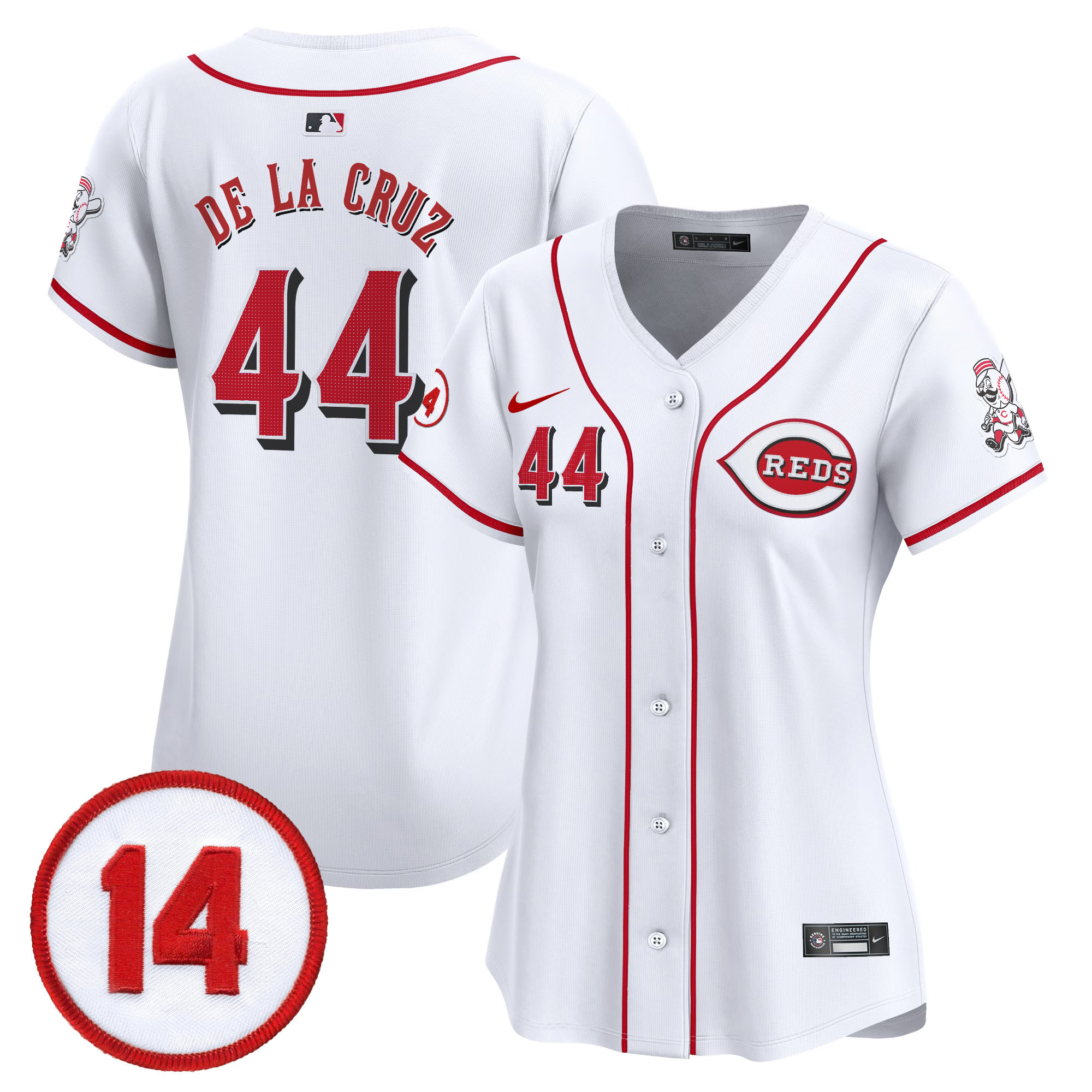 Women’s Cincinnati Reds Pete Rose Patch Vapor Premier Limited Jersey – All Stitched