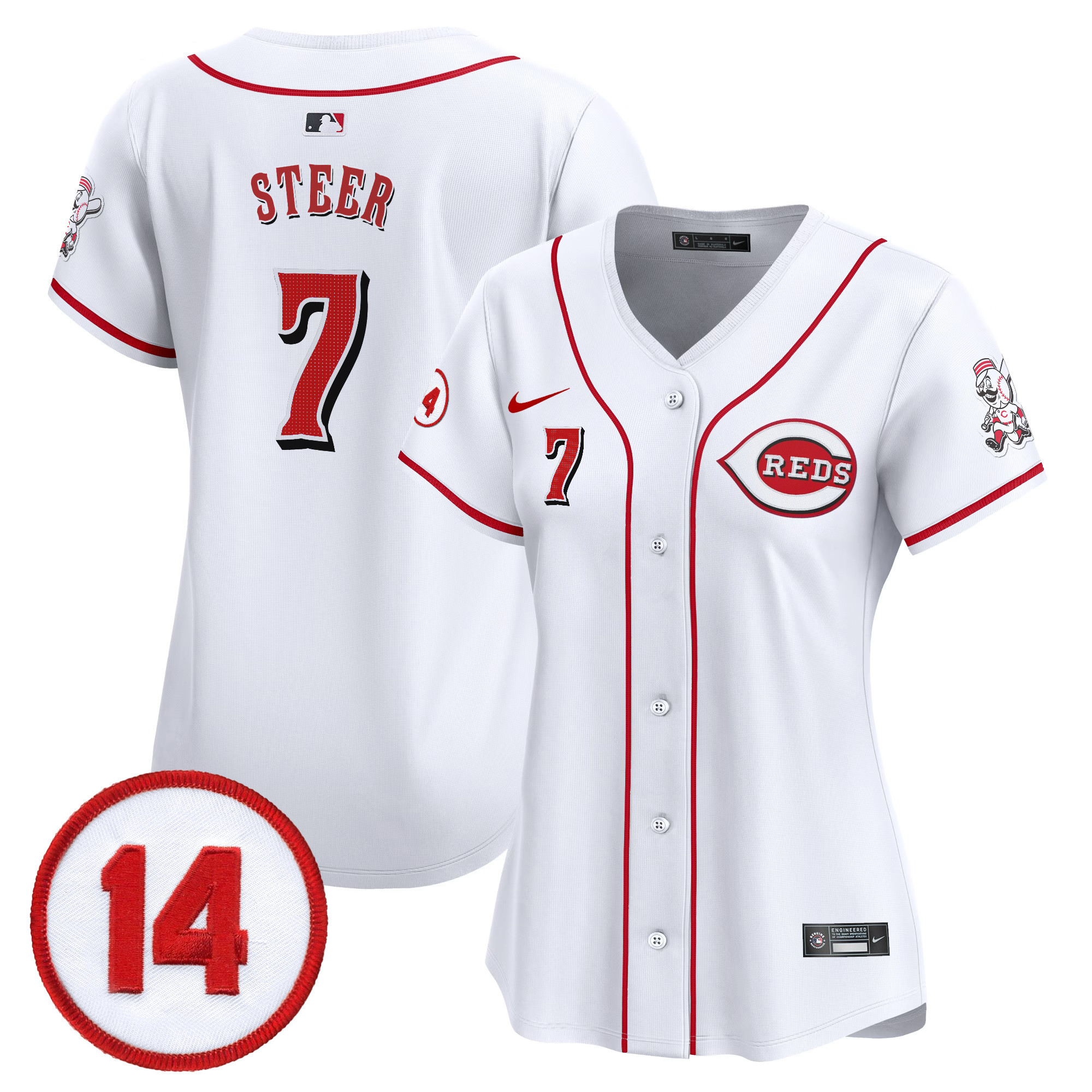 Women’s Cincinnati Reds Pete Rose Patch Vapor Premier Limited Jersey – All Stitched