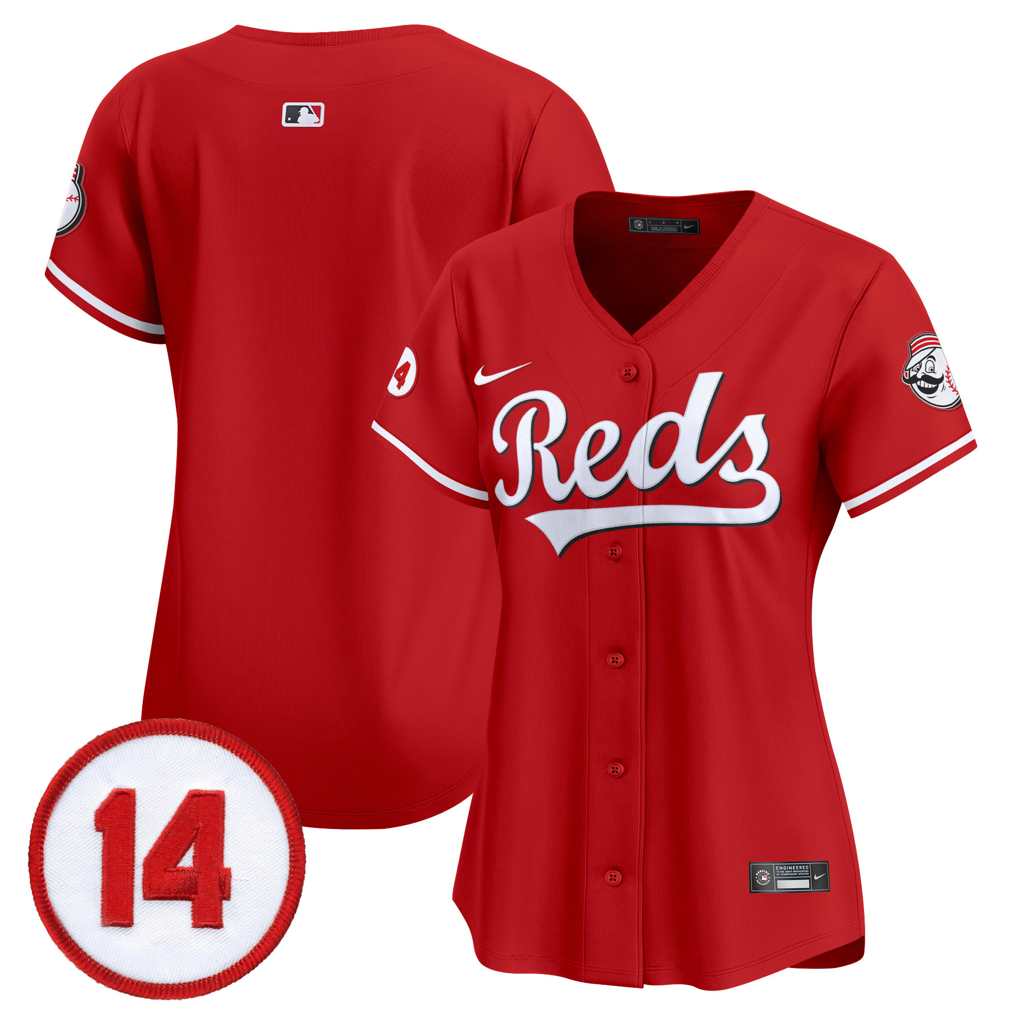 Women’s Cincinnati Reds Pete Rose Patch Vapor Premier Limited Jersey – All Stitched