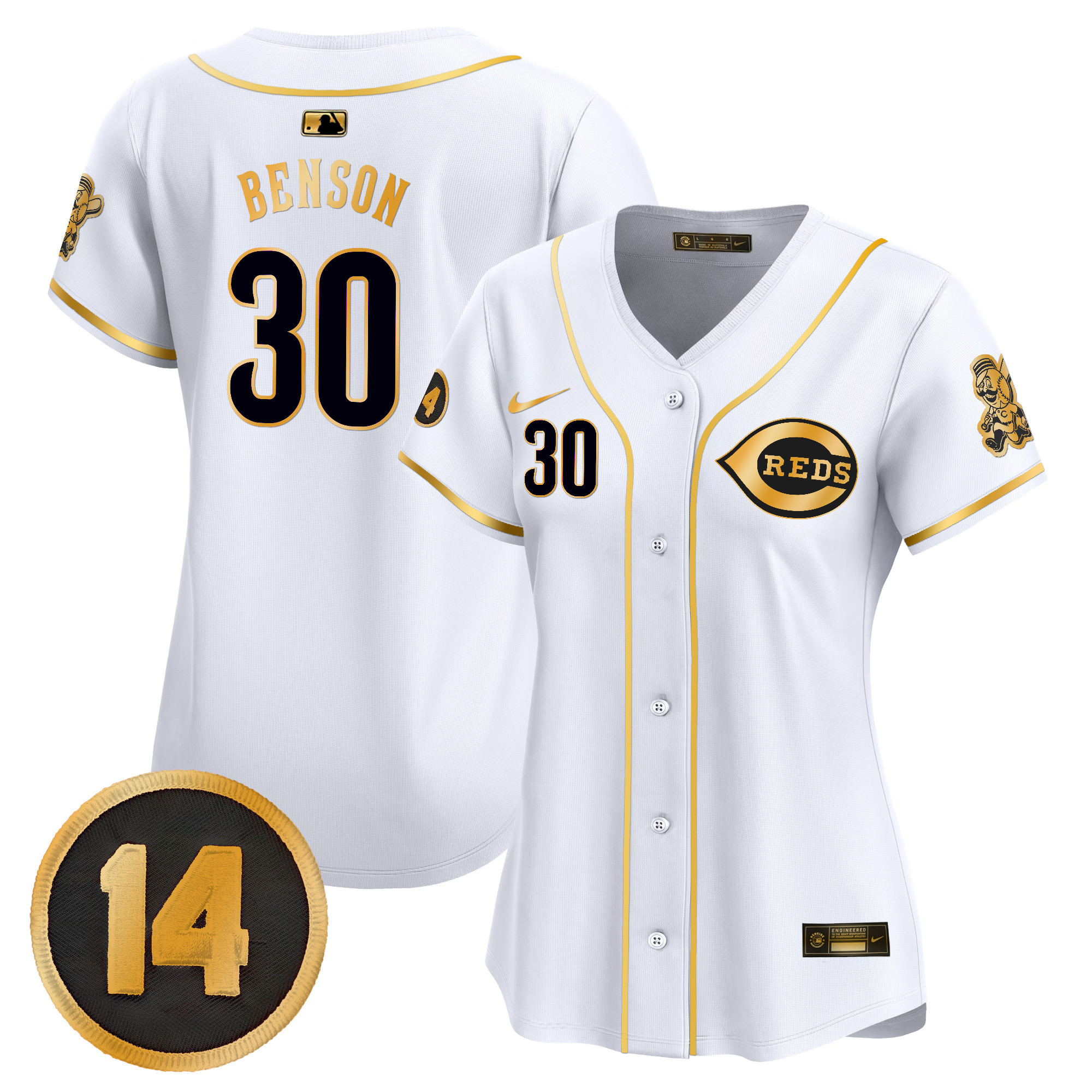 Women’s Cincinnati Reds Pete Rose Patch Vapor Premier Limited Jersey – All Stitched