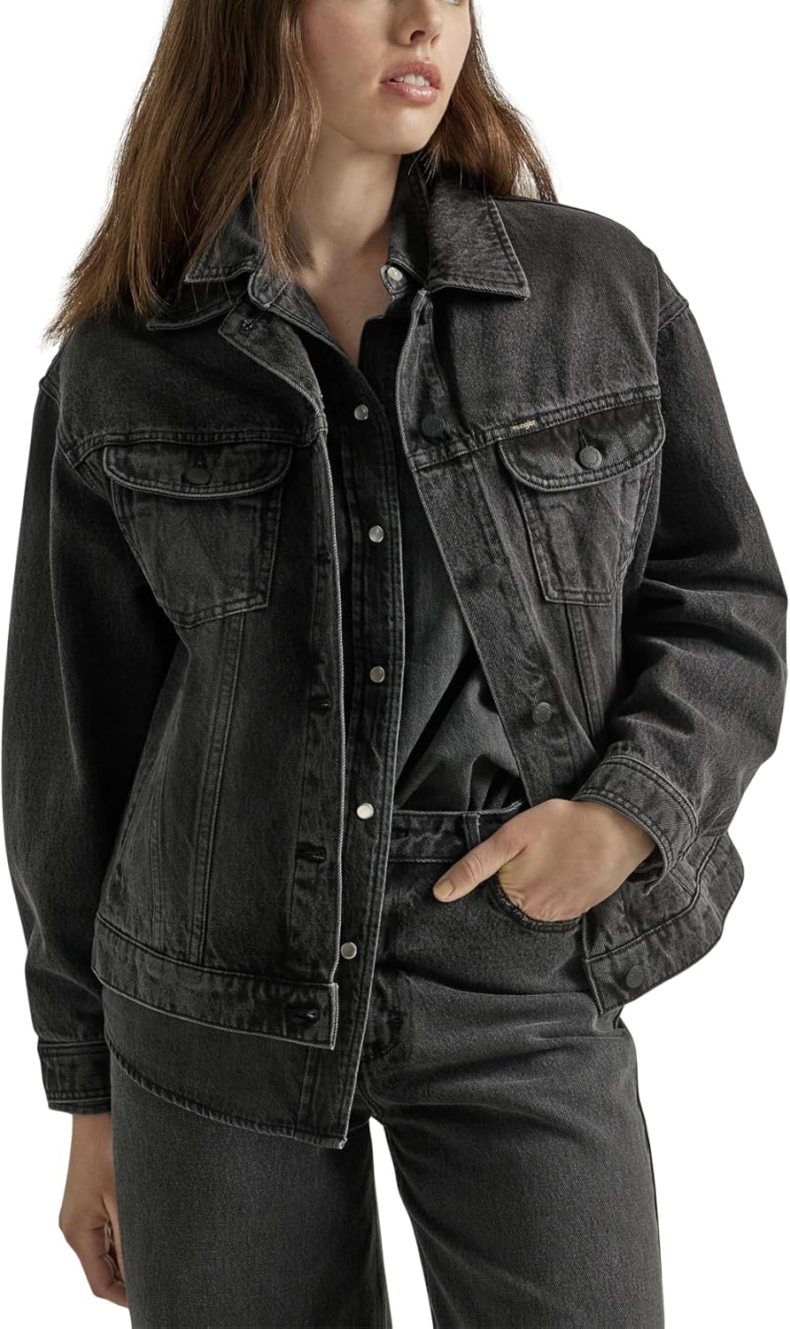 Wrangler Women’s Relaxed Fit Girlfriend Denim Jacket