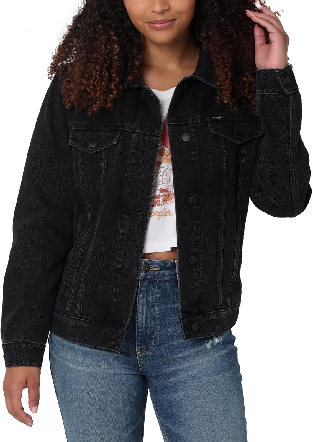 Wrangler Women’s Relaxed Fit Memory Maker Jean Jacket