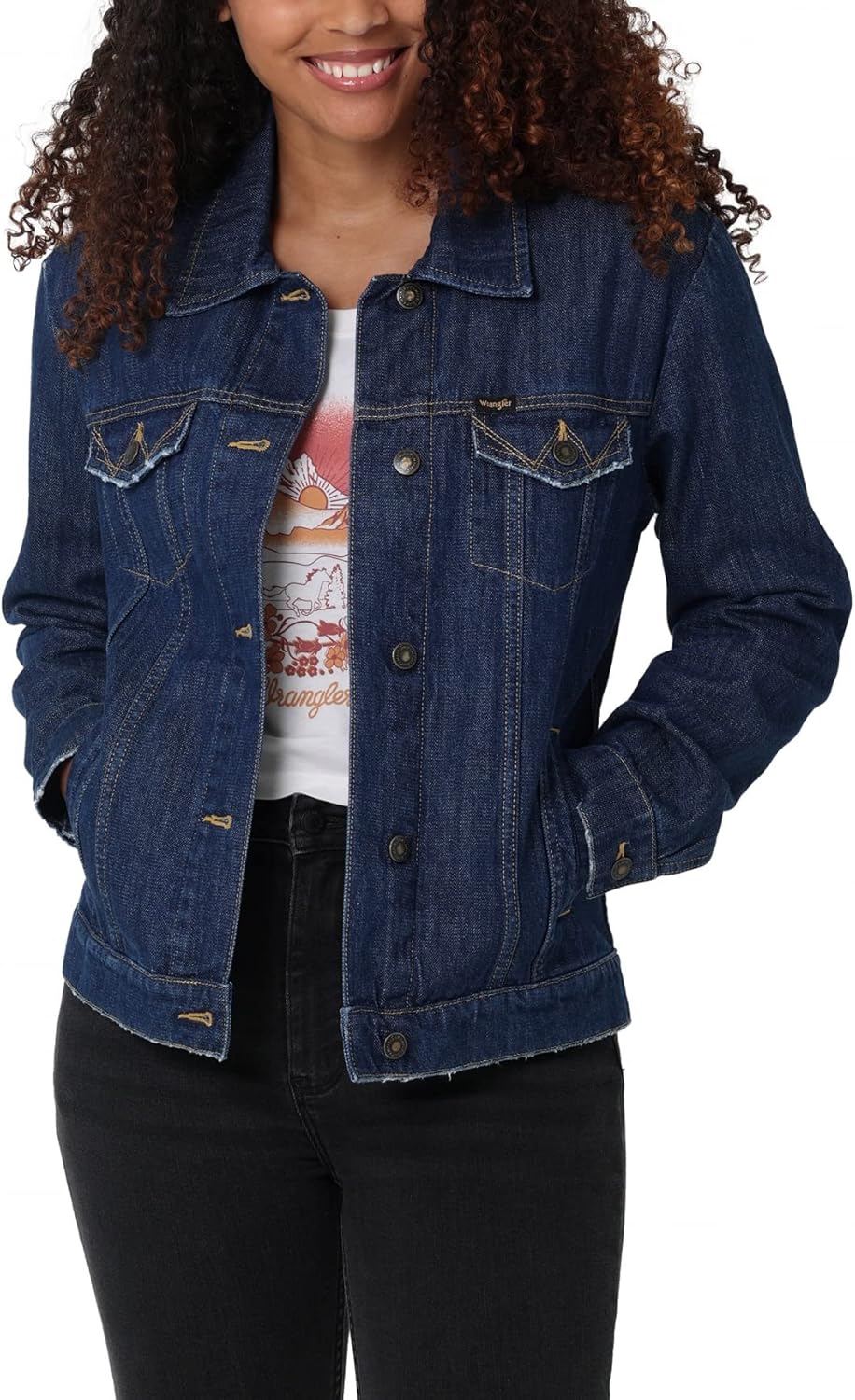 Wrangler Women’s Relaxed Fit Memory Maker Jean Jacket