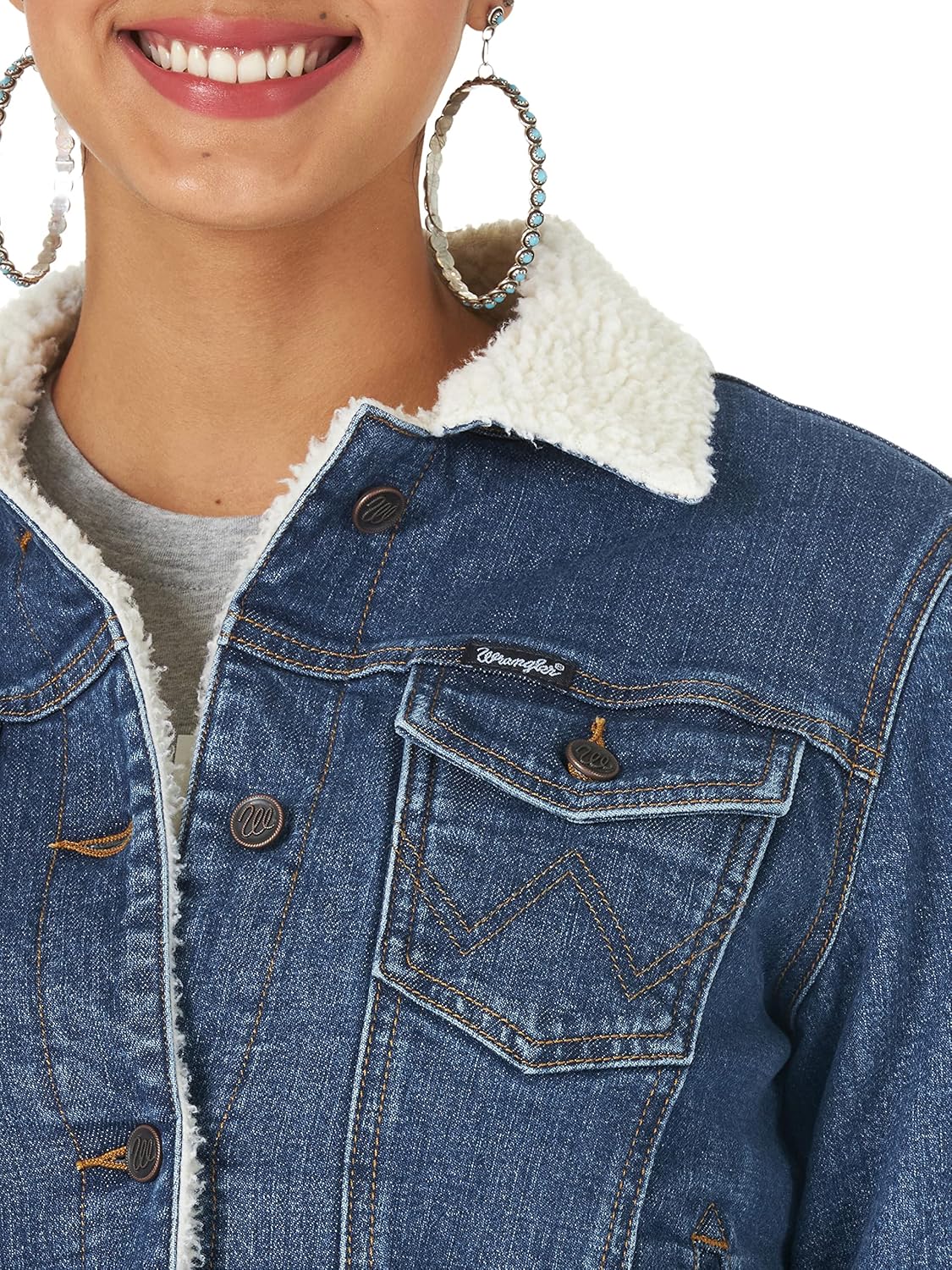 Wrangler Women’s Sherpa Lined Denim Jacket