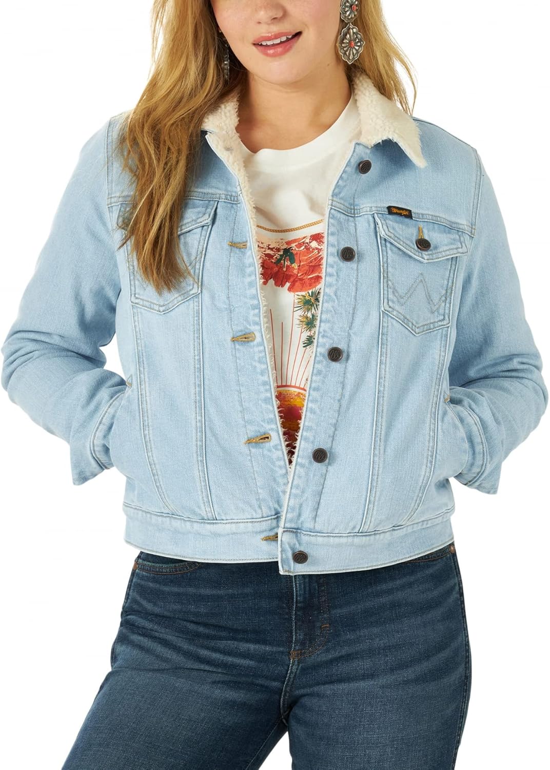 Wrangler Women’s Sherpa Lined Denim Jacket