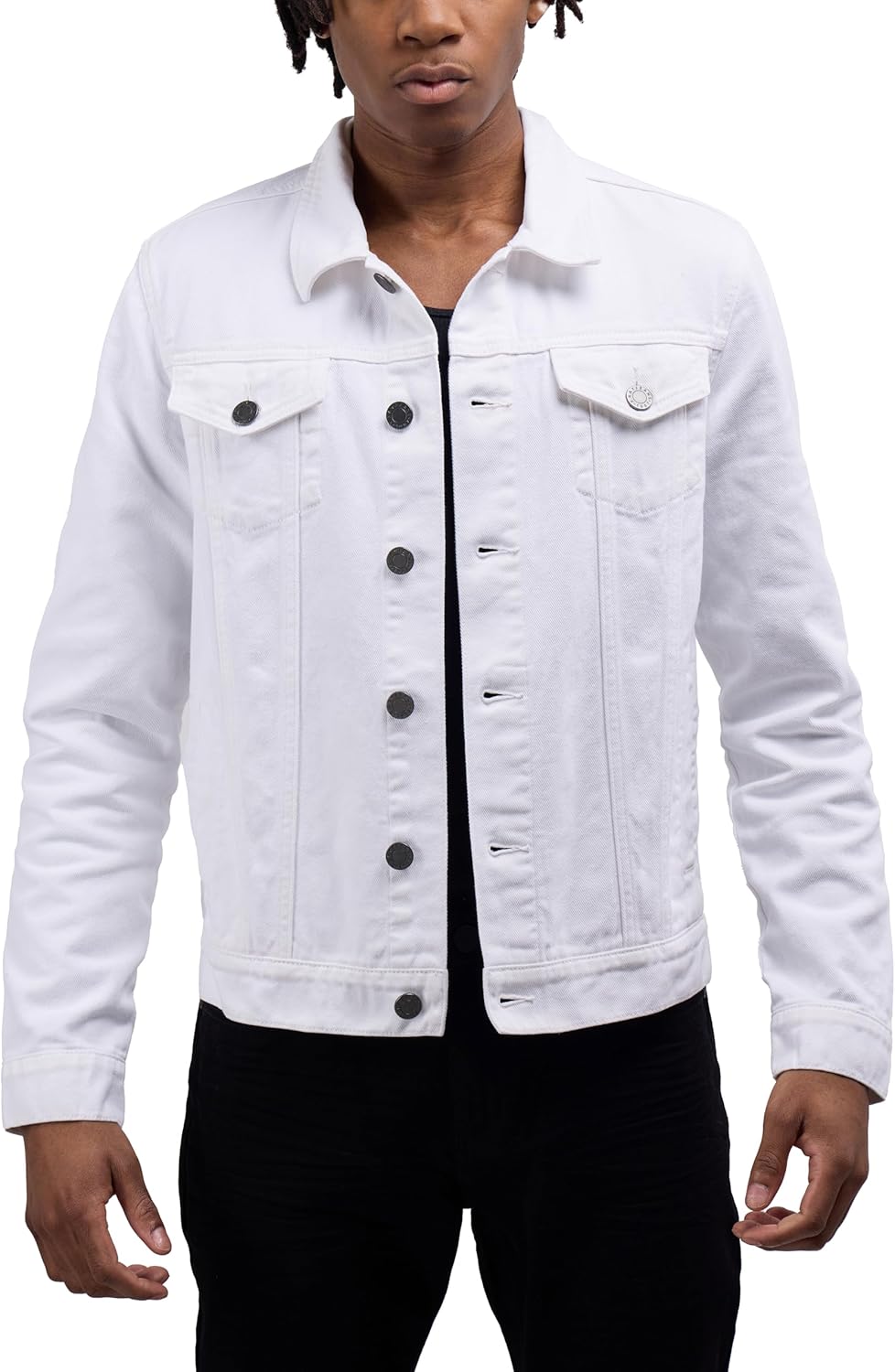 X RAY Mens Denim Jacket, Washed Ripped Distressed Flex Stretch Casual Trucker Biker Jeans Jacket for Men