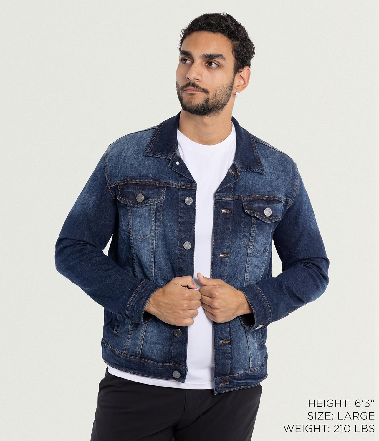 X RAY Mens Denim Jacket, Washed Ripped Distressed Flex Stretch Casual Trucker Biker Jeans Jacket for Men