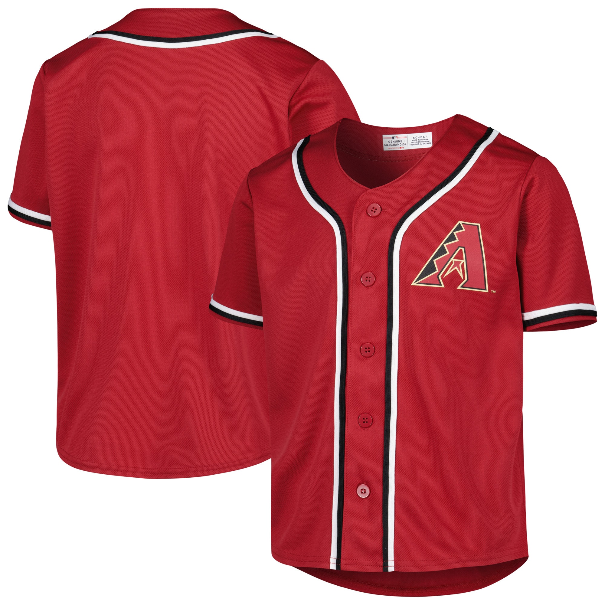 Youth Red Arizona Diamondbacks Full-Button Replica Jersey