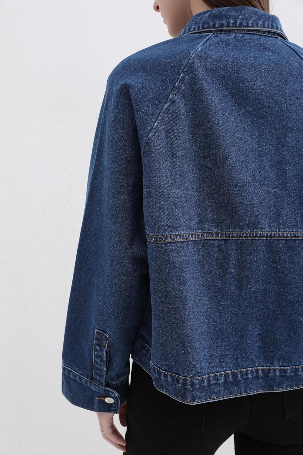 ZMTUO Women’s Denim Jacket Long Sleeve Button Up Washed Jean Western Jackets Trucker Coat